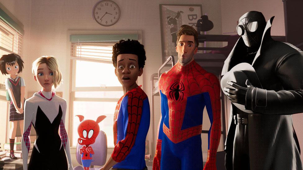 A scene from Spider-Man: Into the Spider-Verse