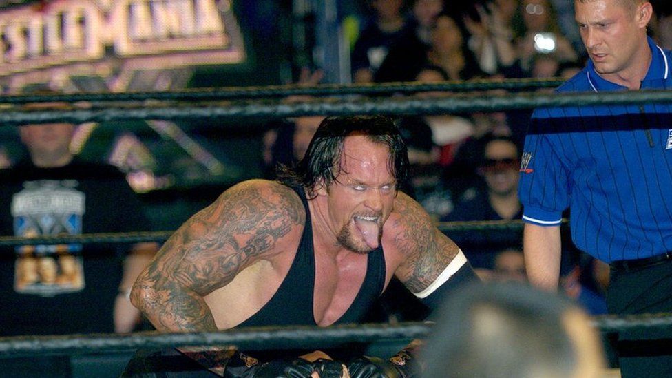 The Undertaker performing at Wrestlemania