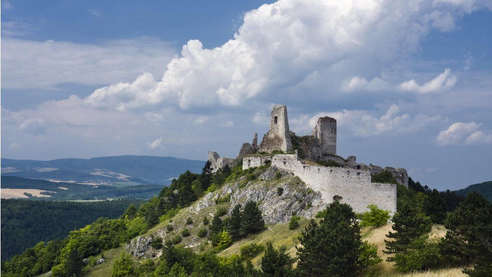 The ruins of Čachtice Castle