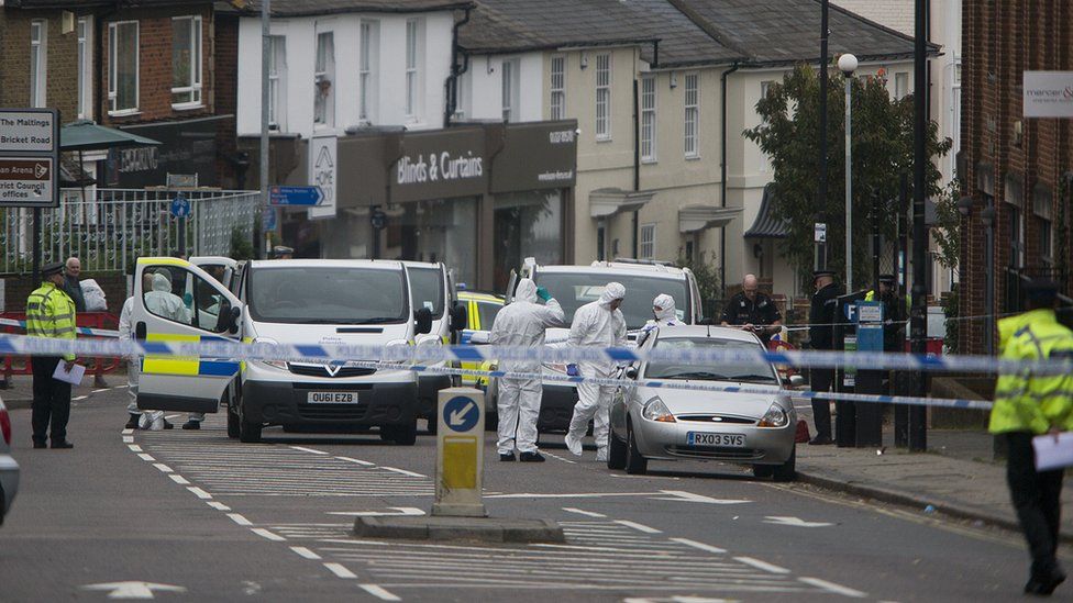 Police forensic teams in St Albans