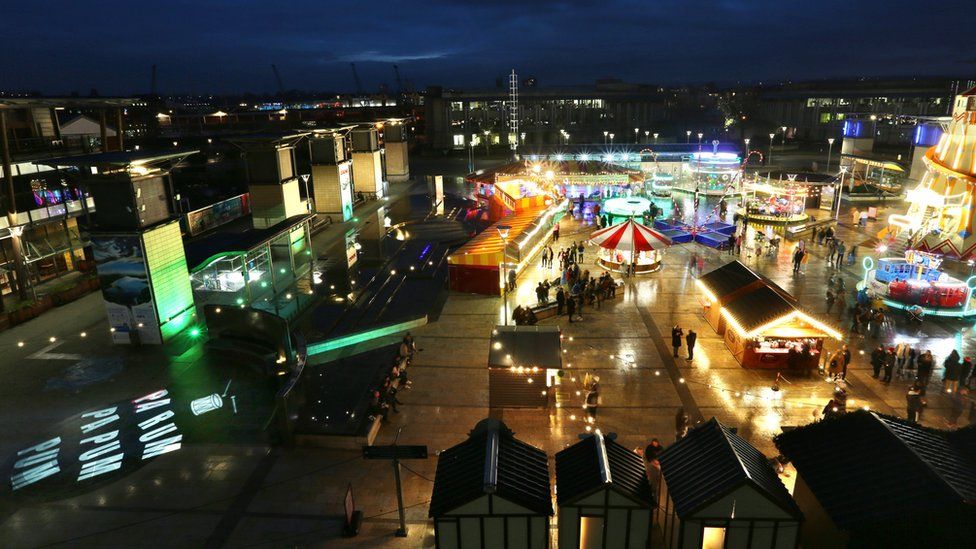 Bristol ADVENTures illumination in Millennium Square