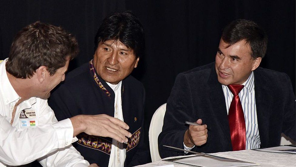 Evo Morales and Juan Ramon Quintana in 2016