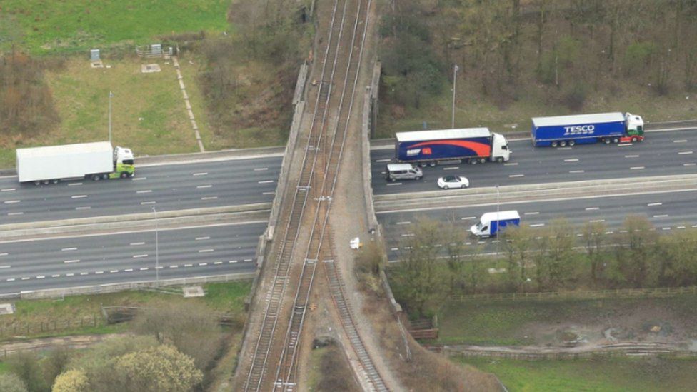 Castleton bridge on the M62 in Rochdale.