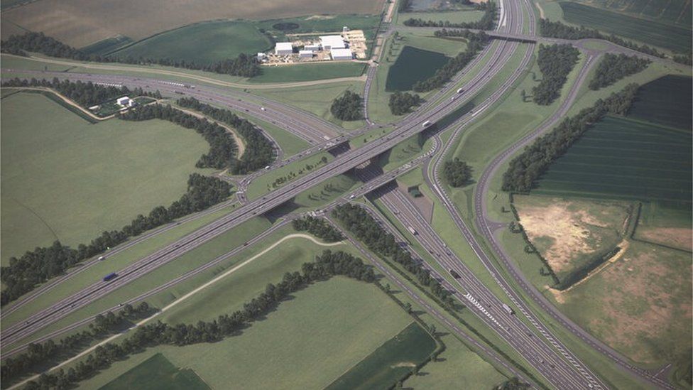Artistic impression of improvements to the Black Cat roundabout in Bedfordshire