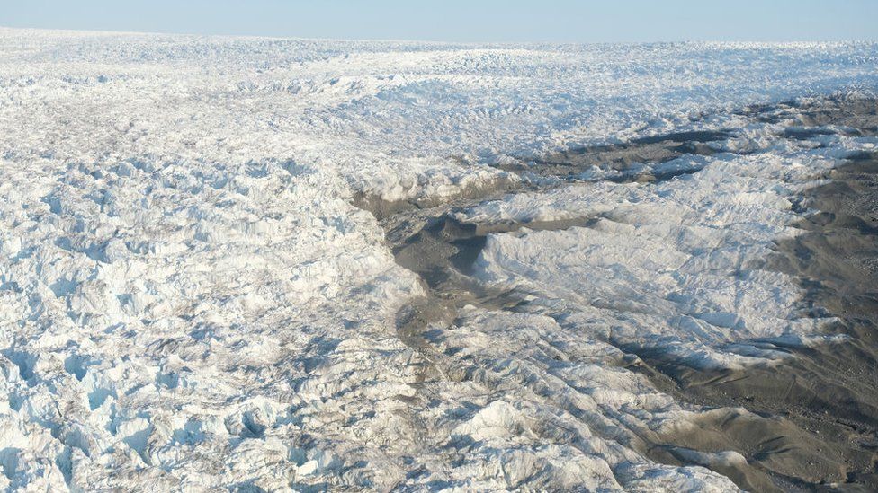 Image shows the Greenland ice sheet