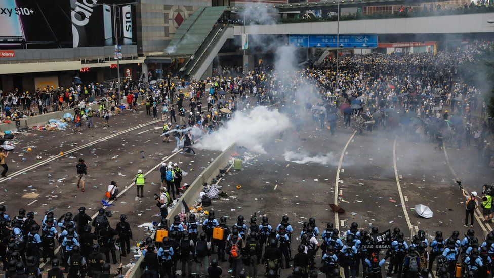 protesters in Hong Kong
