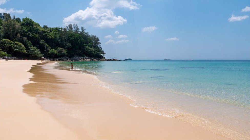 A deserted beach in Phuket, Thailand.