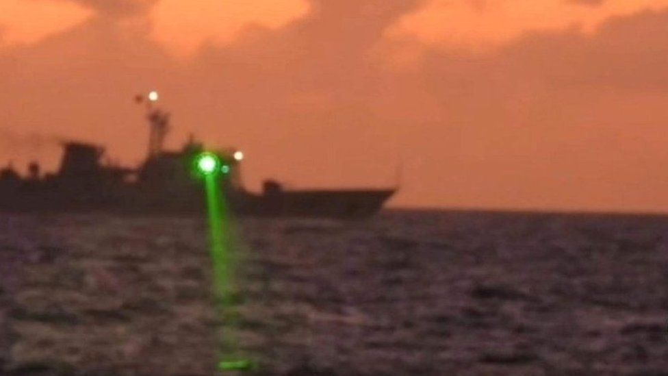 Chinese coastguard ship shines laser at Philippine ship in South China Sea