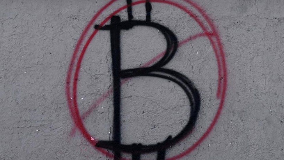 A scrawled Bitcoin symbol