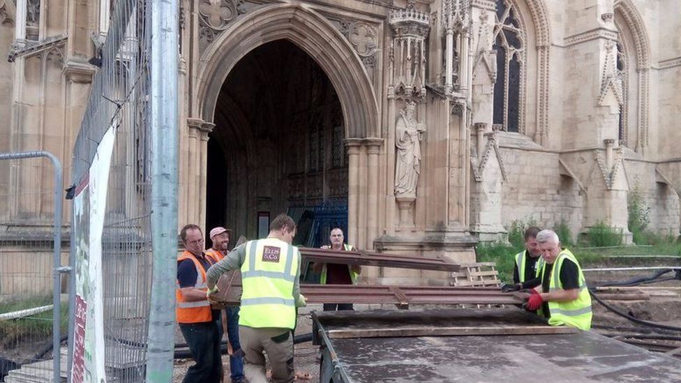 Old Gloucester Cathedral entrance lobby for sale - BBC News