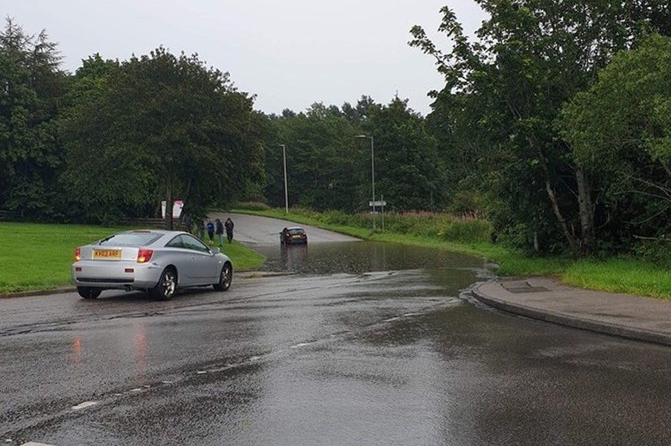 Roads across Aberdeen hit by flash flooding BBC News