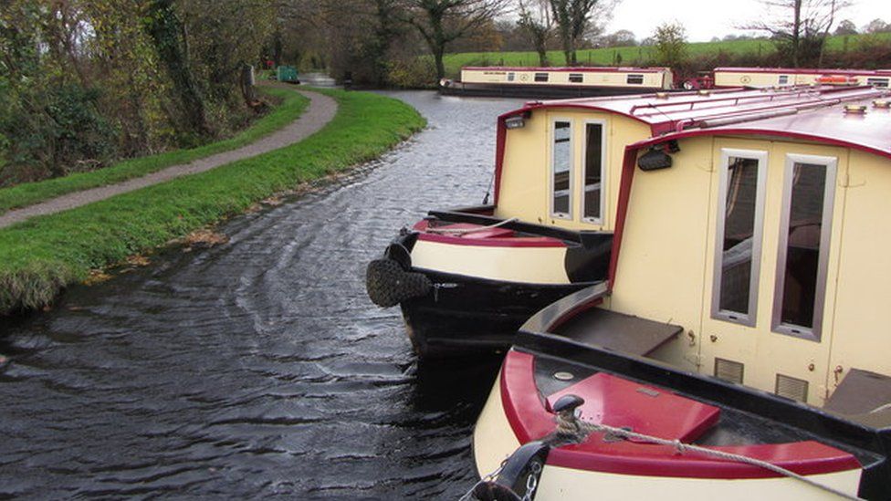Canal boats at Goytre Wharf