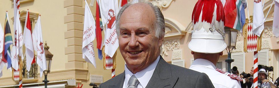 Prince Aga Khan arrives for the religious wedding of Prince Albert II of Monaco and Princess Charlene of Monaco at the Prince's Palace, 2 July 2011