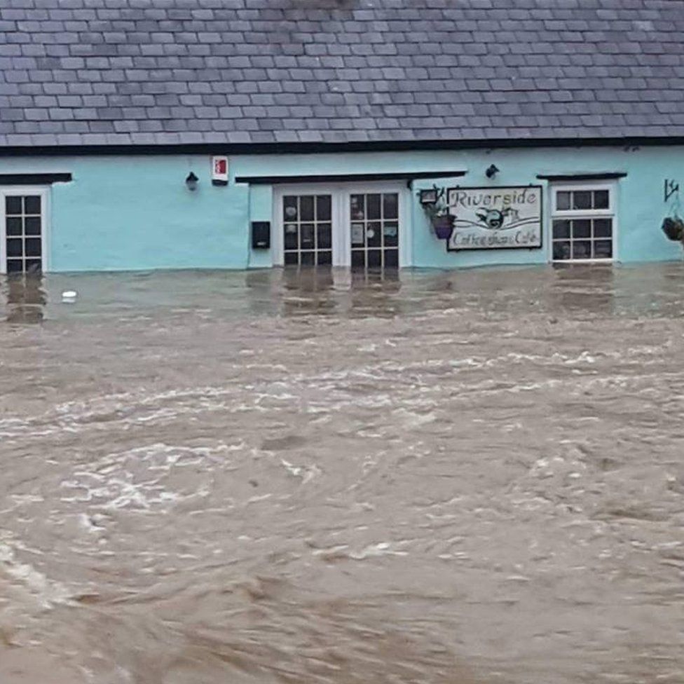 The Riverside Cafe is flooded