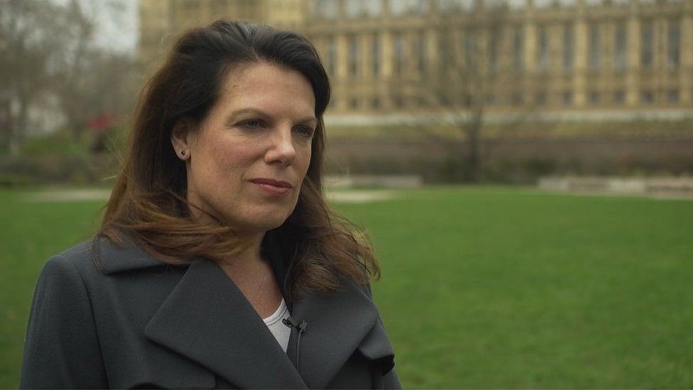 Caroline Nokes in Westminster for an interview
