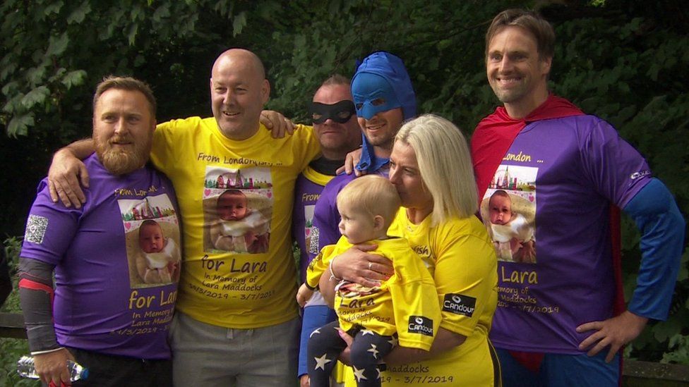 Group pic of friends and Lara's family