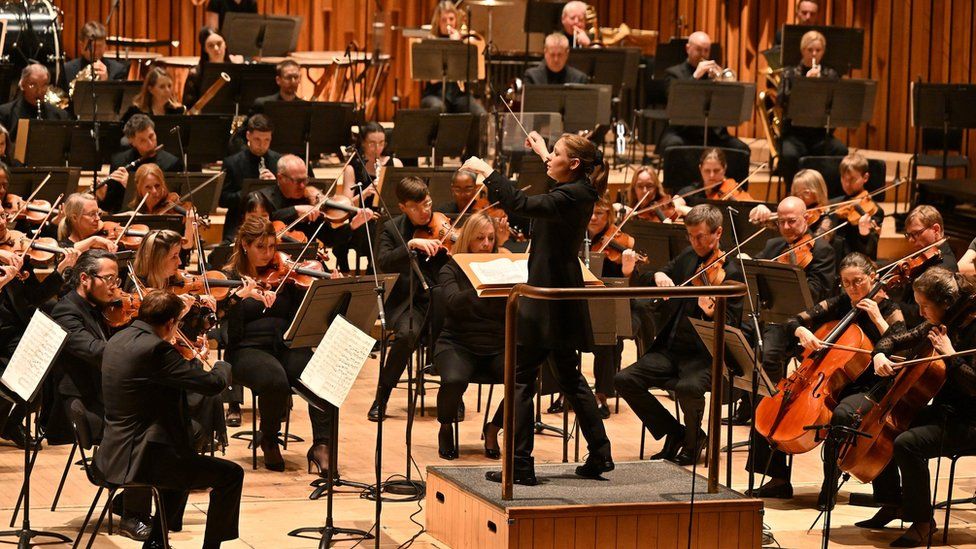 The BBC Symphony Orchestra conducted by Gemma New performing in February
