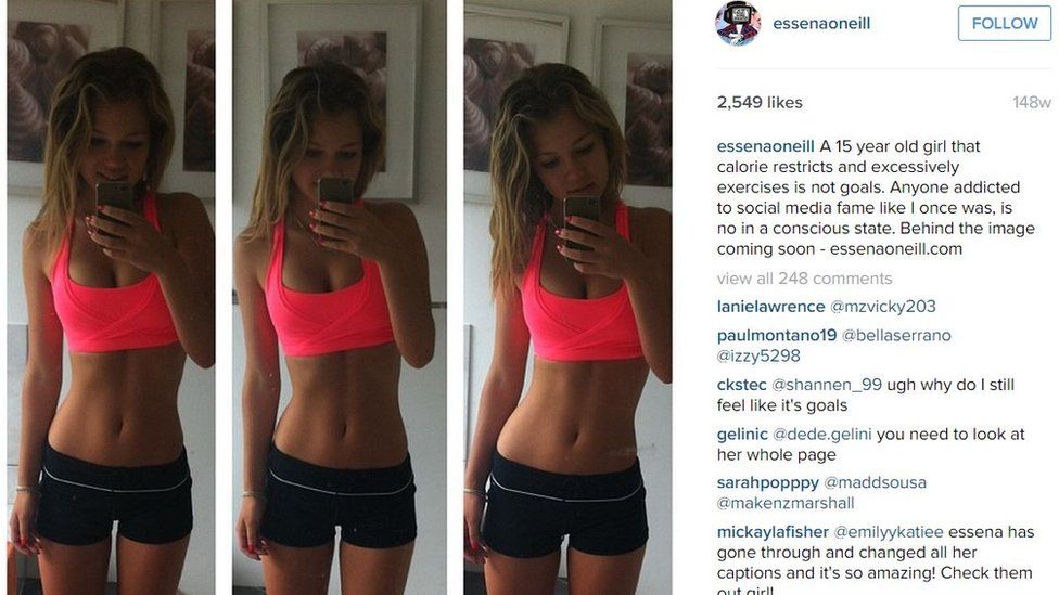 Another screengrab shows the popular Instagram user dressed in fitness outfits