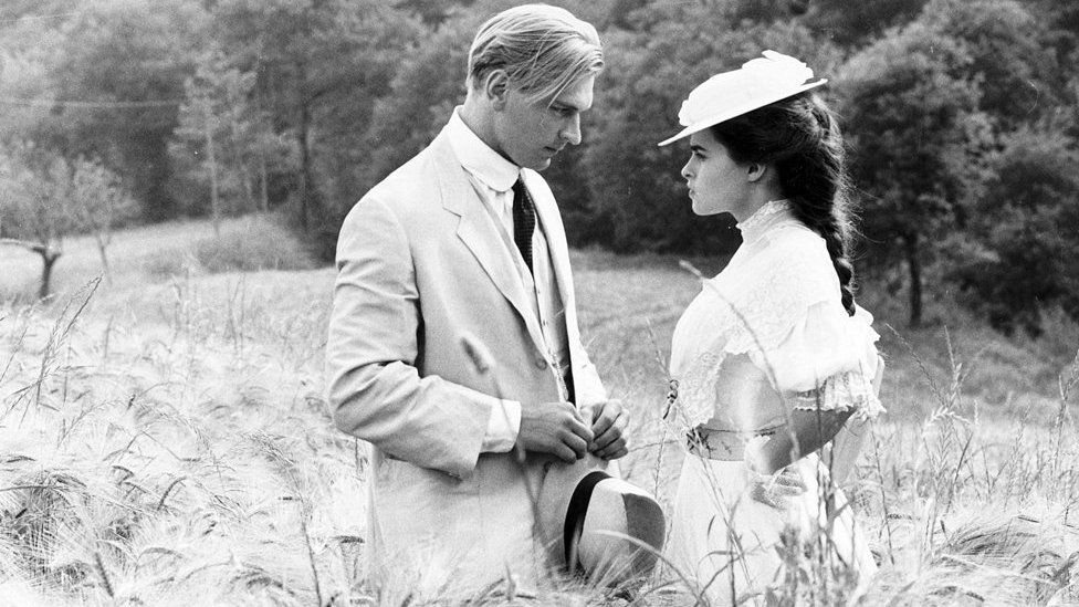 Julian Sands and Helena Bonham Carter in A Room with a View, 1985.