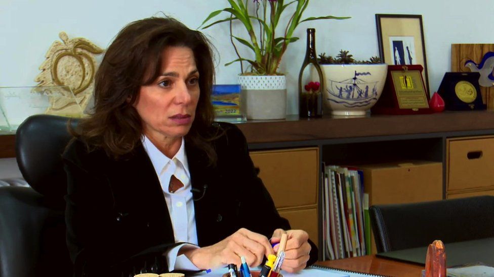 Nicole Gemayel, mayor of Bikfaya in her office