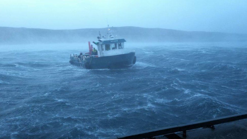 Stormy conditions in Shetland
