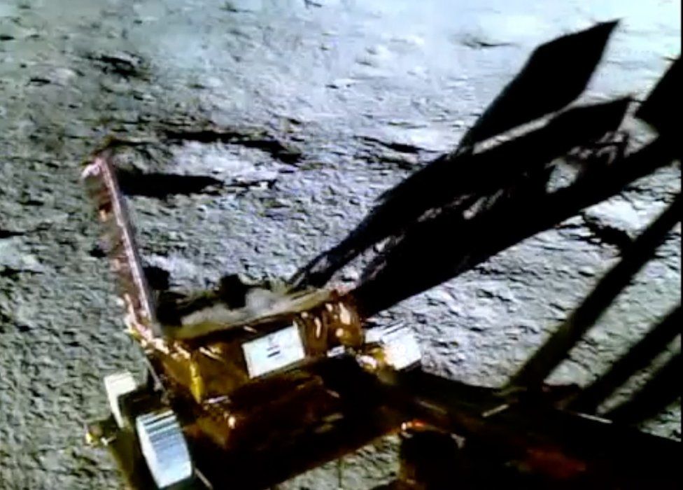 Isro image of the Chandrayaan-3 rover on the Moon