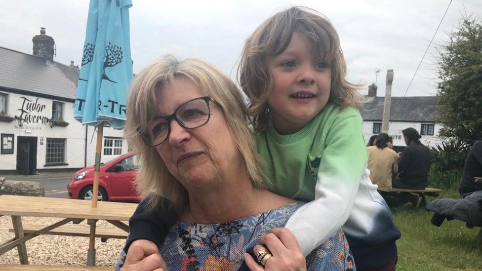 Christine Bryan with her grandson