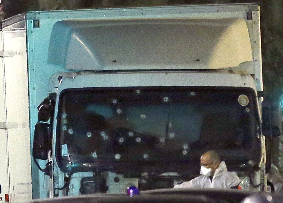 The lorry used in the attack in Nice (15 July)