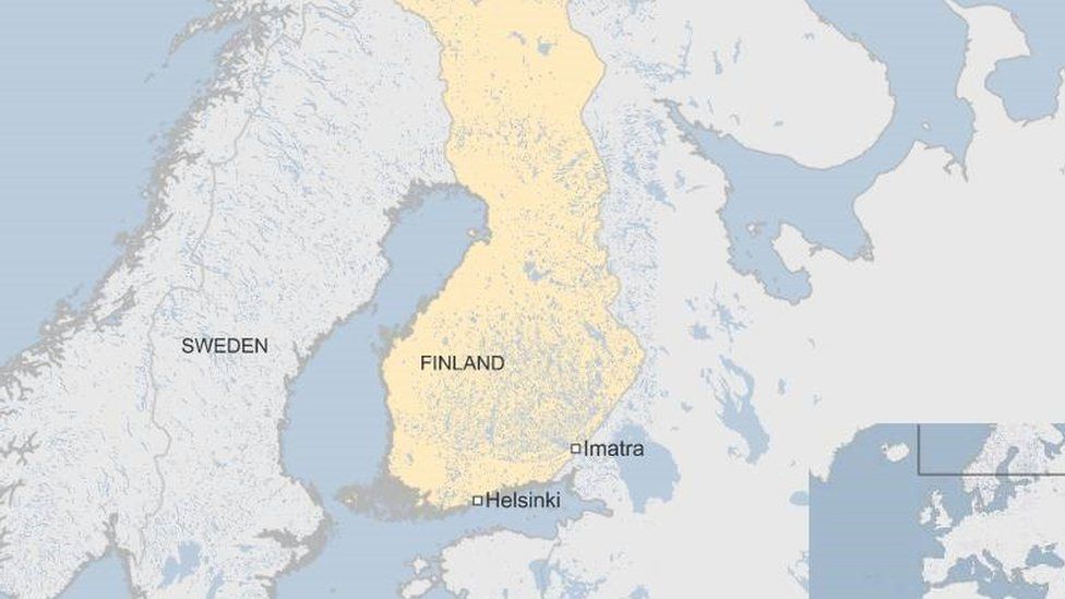 Finland map showing Imatra