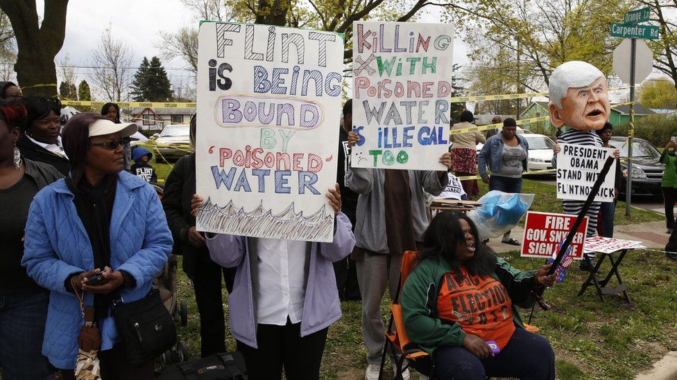 Protesters in Flint