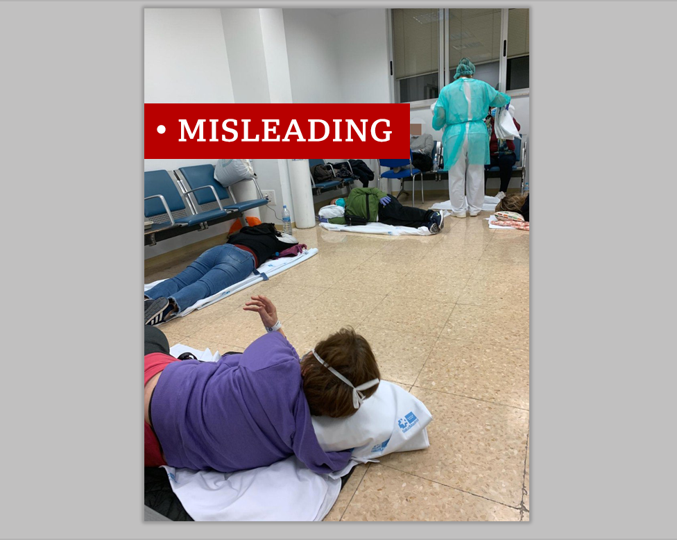 Photo of patients on Spanish hospital floor