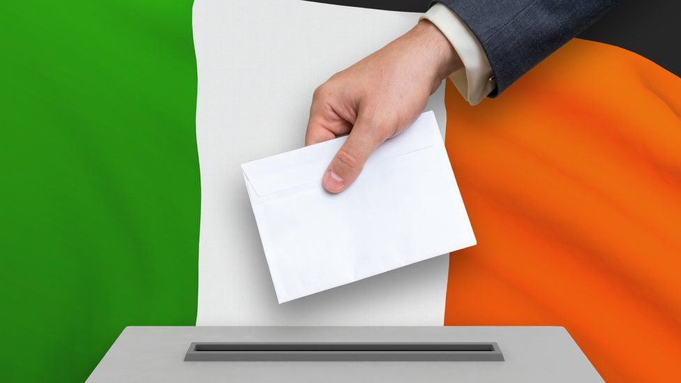 Irish flag and voter