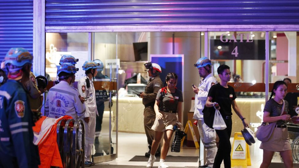 Shoppers and workers fled the mall after gunshots were fired inside