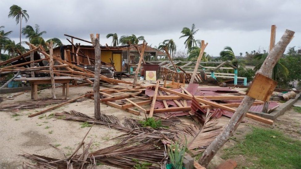 A restaurant is damaged in the aftermath of Hurricane Agatha, in San Isidro del Palmar, Oaxaca state, Mexico, May 31, 2022