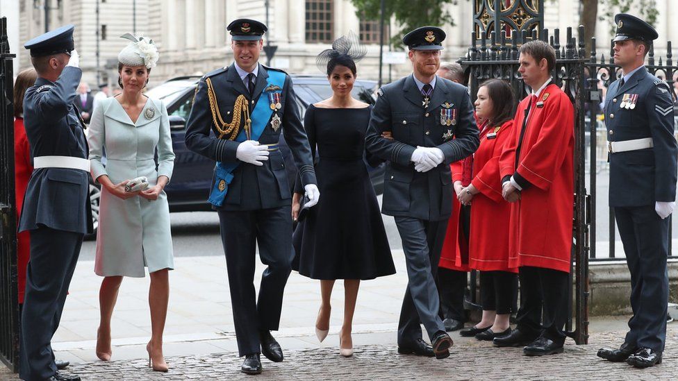 The Duke of Cambridge and the Duke and Duchess of Sussex