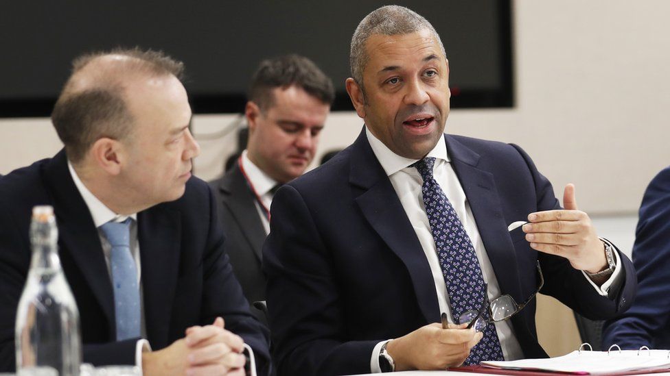 James Cleverly and Chris Heaton-Harris at Wednesday's meeting