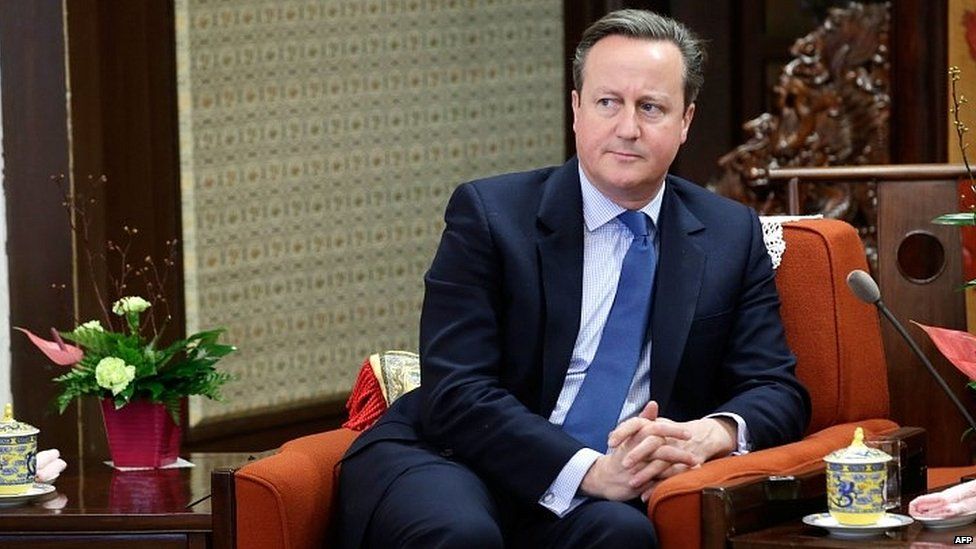 David Cameron at a meeting in China