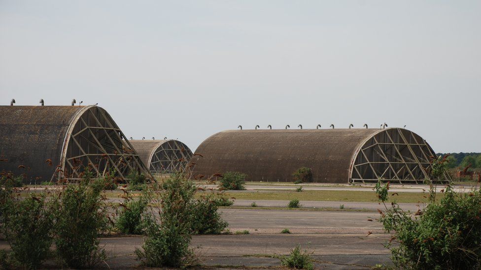 RAF Woodbridge derelict hangars