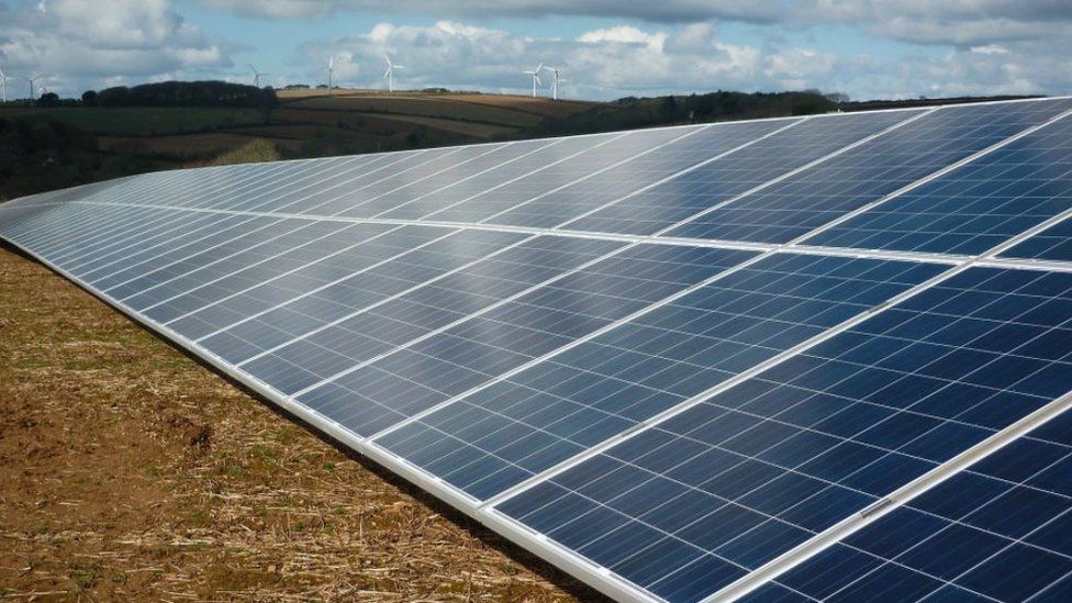 Stock image of solar panels