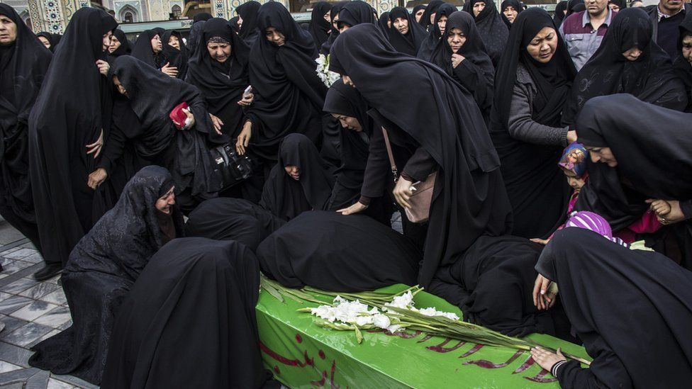 Funerals of Afghan fighters in Mashhad, Iran