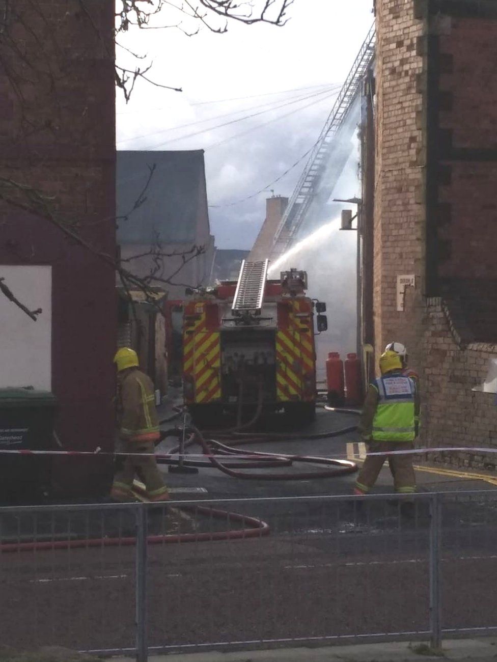 Firefighters tackling fire in Gateshead