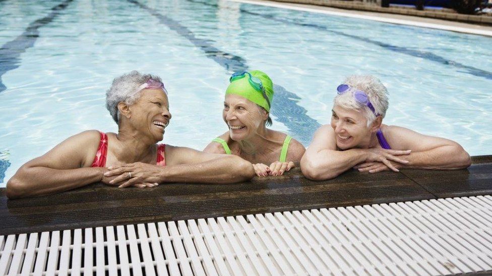 Elderly women in pool