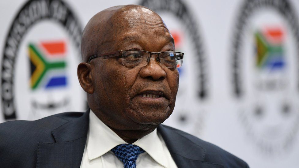 Former South African President Jacob Zuma appears before the Commission of Inquiry