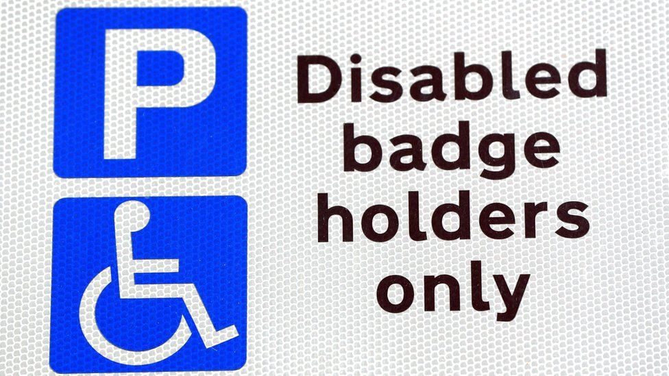 Blue badge parking sign