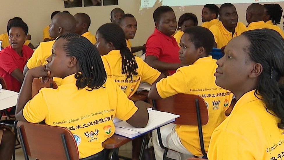 Teachers on a course to learn Mandarin in Kampala, Uganda