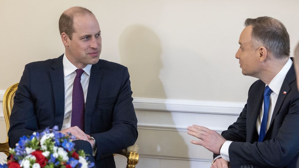 Prince William with the Polish president
