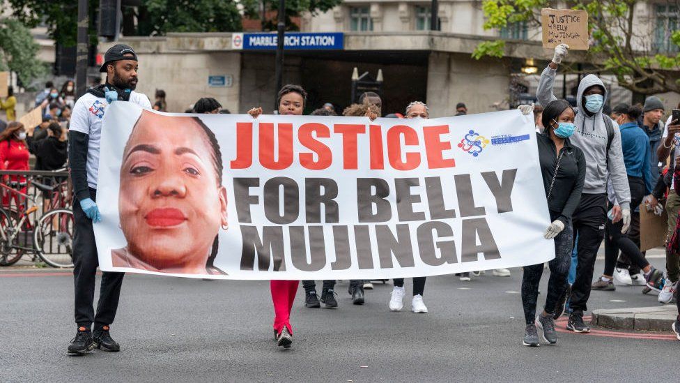 March for "justice for Belly Mujinga".