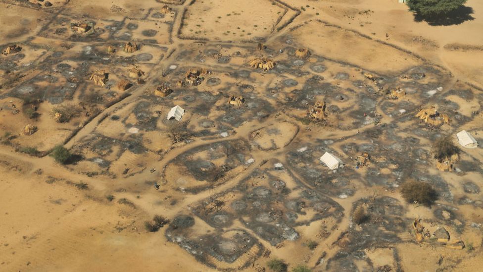 A burnt out settlement in West Darfur - 2008