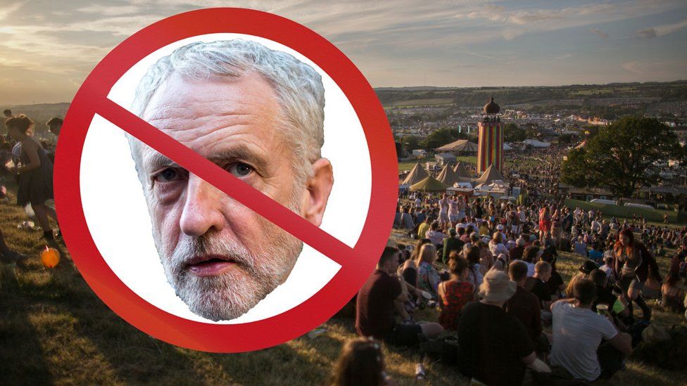 Jeremy Corbyn, not appearing at the Glastonbury festival