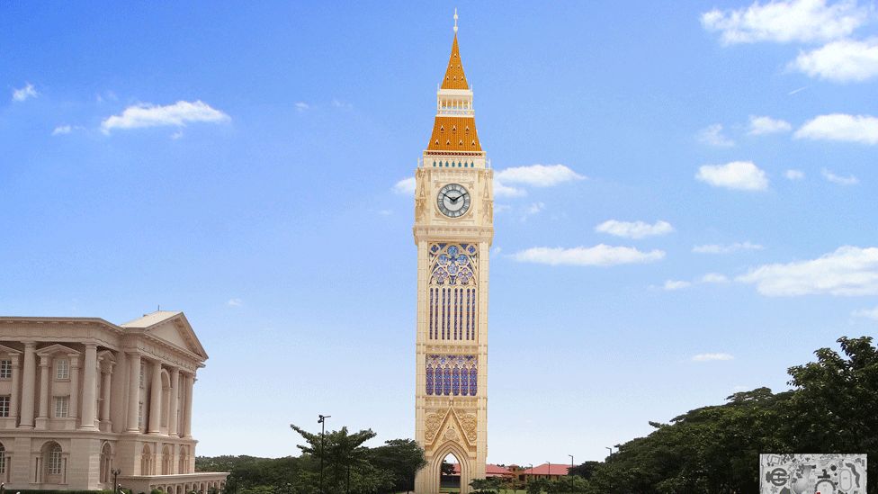 Artist's impression of Infosys clock tower in Mysore